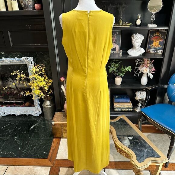 Taylor Golden Yellow A-Line Silky Midi Dress Size 10 NWT - Picture 11 of 13